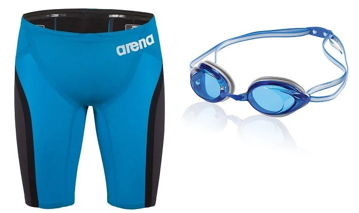 ARENA Powerskin Carbon Flex Jammer Vanquisher 2.0 Goggle Bundle(Random Color will be ship out )